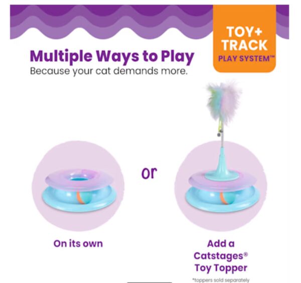 Catstages Purple Race N' Chase Track Interactive Cat Ball Track Toy with Catnip Diffuser, Small